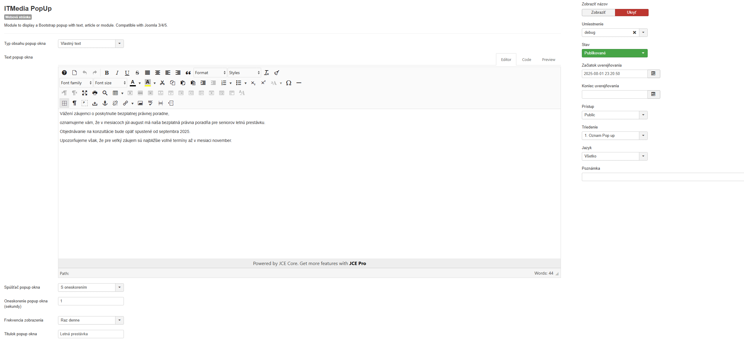 ITMedia Testimonial jednoduché možnosti nastavenia